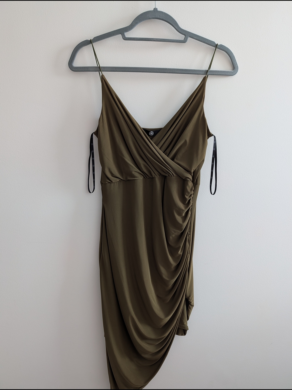 Missguided Olive Draped Slip Dress